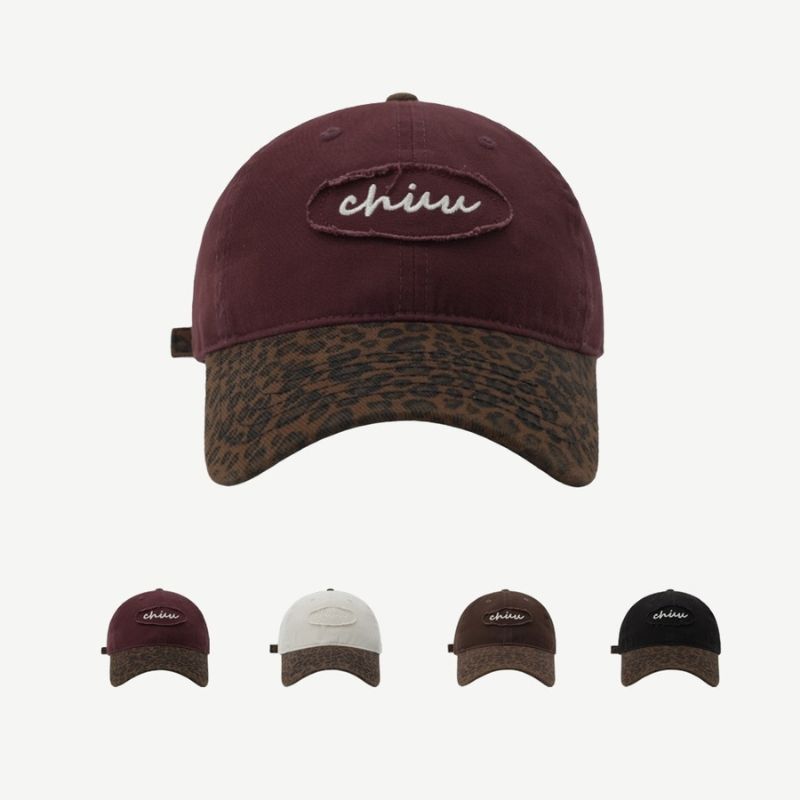RICYGVM Retro Leopard Baseball Hat For Women Long Brim Peaked Cap Fashion Hip Hop Duck Tongue Cap Korean Girl Sunscreen Visors