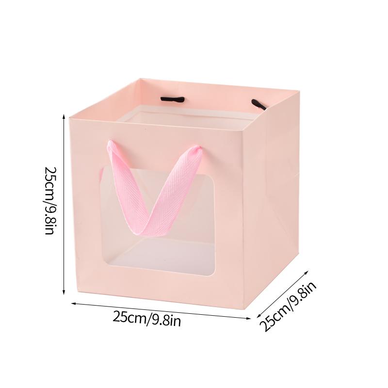 Portable Gift Bag Cookie Box with Window Shopping Bag Scarf Gift Box Birthday Gift Bags Packaging Bag Cake Boxes Wedding Decor