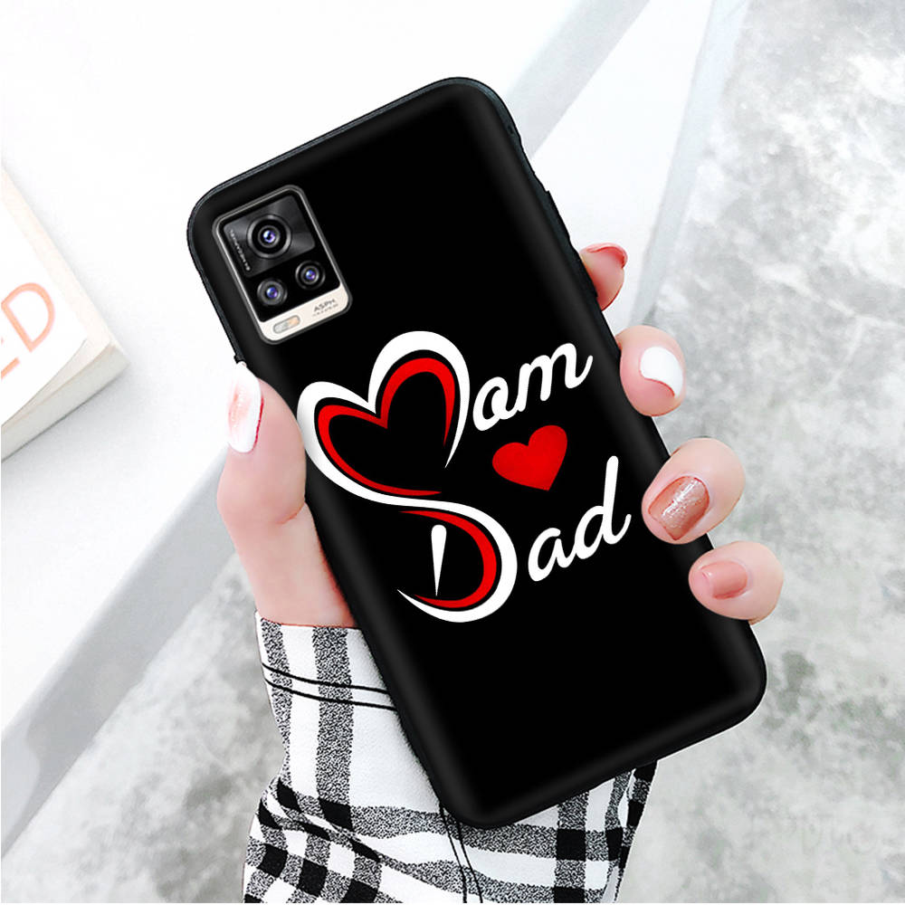 Black Case for Xiaomi Redmi 13C Note 9 iPhone XR 7 8 14 15 11 12 13 X XS Pro Max Samsung A25 S23 S24 FE Ultra Plus Mum and Dad