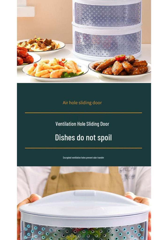 Breathable Insect-Proof Kitchen Storage Rack with Thickened Vegetable Cover and Overnight Dish Insulation