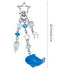 Creative Cartoon Whale Keychain Star Pendant Resin Beaded Keyring for Women Bag Backpack Car Key Holder Phone Case Charm
