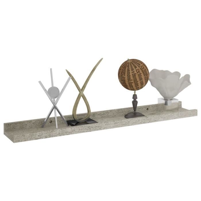VidaXL Étagères murales 4 pcs Gris béton 60x9x3 cm
