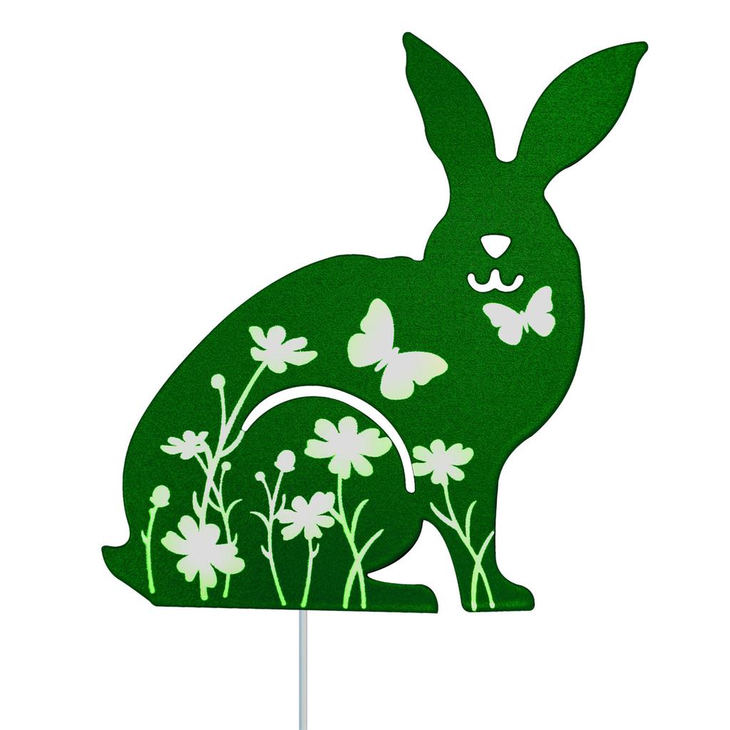 Wrought Iron Rabbit Garden Stake Decorative Sign Ornament Art Crafts for Courtyard Yard Lawn Home Decoration Supplies
