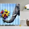 Lovely Animals Elephant Deer Horse Octopus Bath Curtains Waterproof Polyester Shower Curtains for Bathroom Decor With 12 Hooks