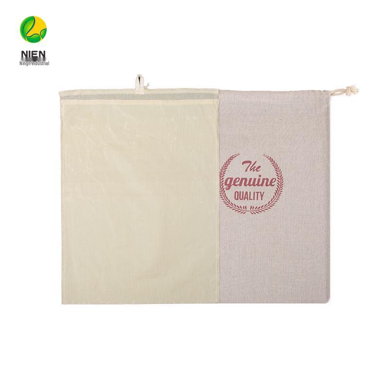 

Nien Linen Beeswax Bread Bag with Detachable Inner Layer - All-Cotton, Food-Grade Drawstring Closure