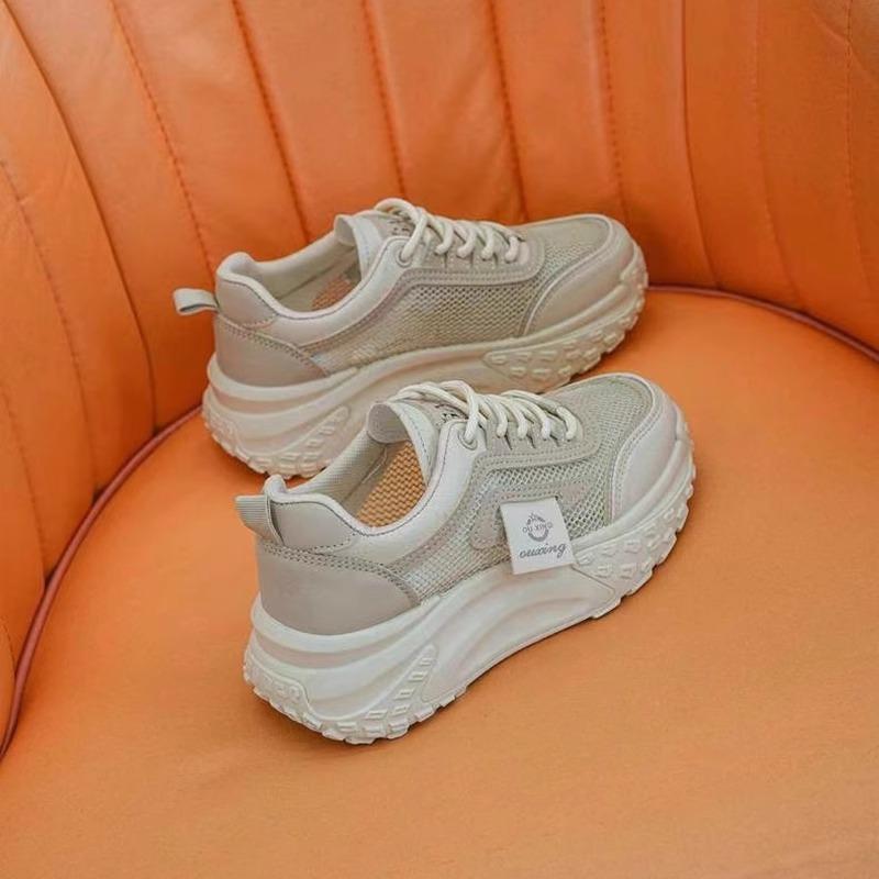 Little White Shoes with Skirts, Thick-soled and Versatile 2025 New Foreign-style Casual Shoes, Muffin and Inner Height-increasing Sports Shoes