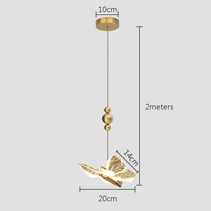LED Butterfly Pendant Lights Nordic Indoor Lighting Fixture For Home Decor Dining Table Living Room Bedroom Crystal Hanging Lamp