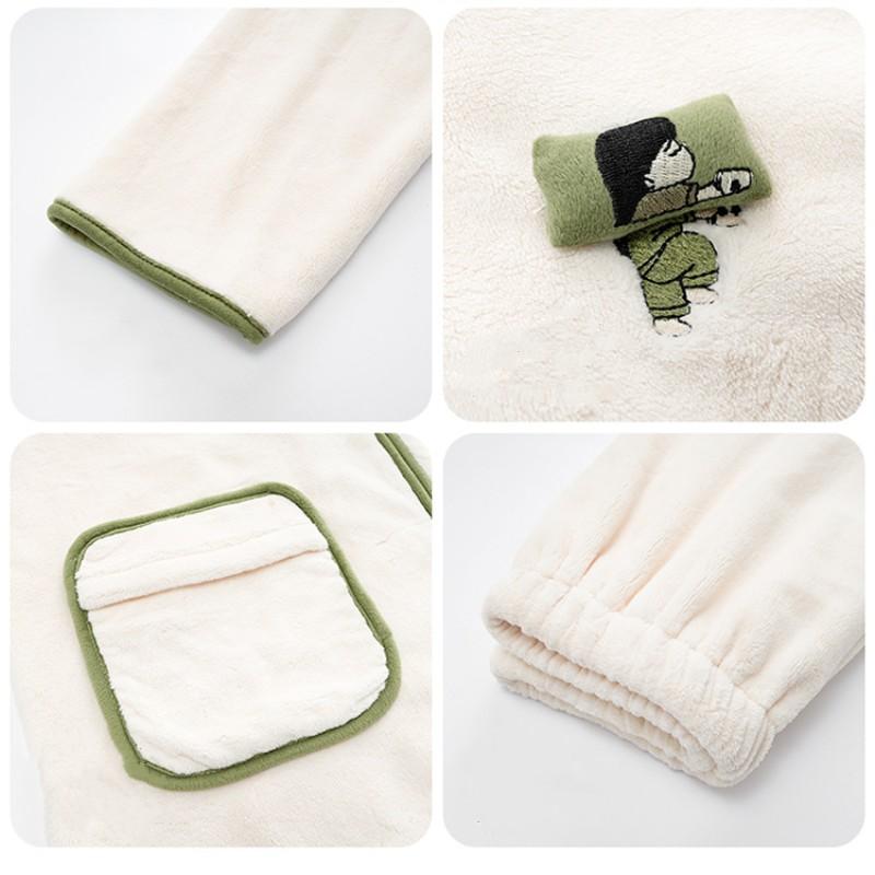 Осенне-зимние коралловые бархатные пижамы на молнии — фото 9