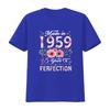65 Year Old Made In 1959 Floral 65th Birthday s Women T Shirt vintage Washed designer clothes Breathable Versatile Comfortable