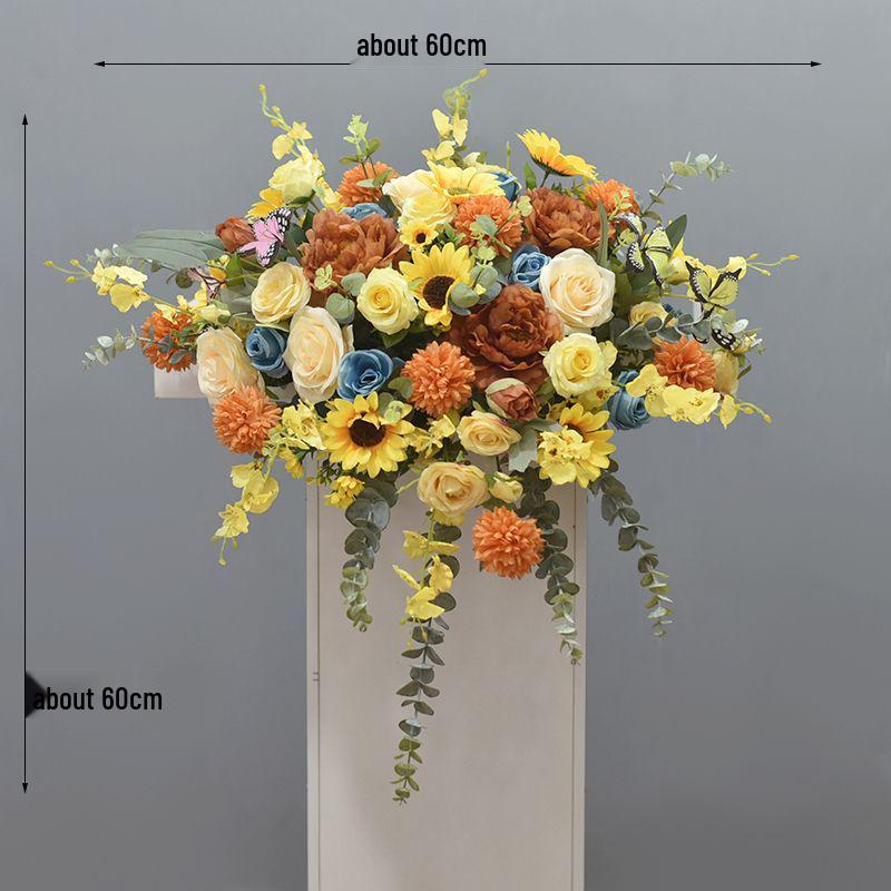 Luxury Business Podium Stand with Artificial Flower Decoration: Perfect for Speeches or Kindergarten Events