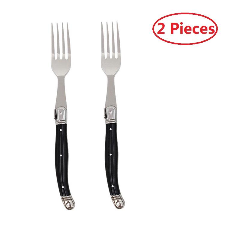 

8 черные ножи и вилки для стейка в стиле Laguiole из нержавеющей стали, столовая вилка с пластиковой ручкой, столовые ножи, набор столовых приборов, 2-10 предметов