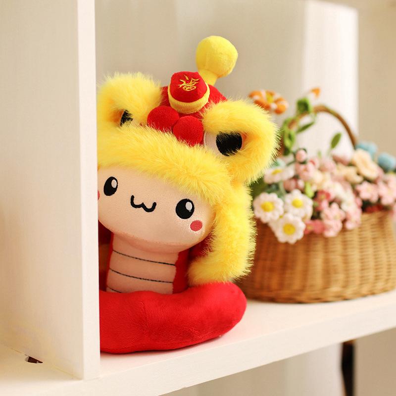Year of The Snake Mascot Lion Dance Lucky Snake Doll Plush Toy Zodiac Doll Company Annual Meeting Gift