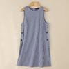 ZANZEA Women Summer Plaid Print Casual Round Neck Side Slit Sleeveless Long Tank Tops