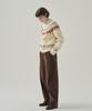 Deuloupisumeon Curved Corduroy One-Pleat Slacks [Brown]
