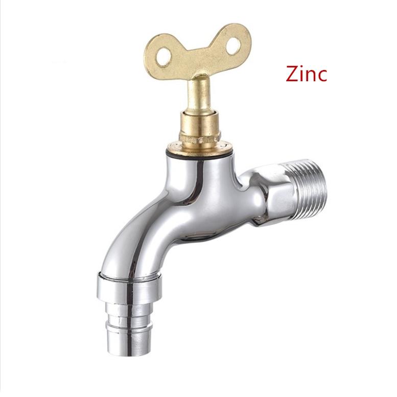 1pc Faucet Quick Open Single Cold Porcelain Core Washing Machine 1/2' Outdoor Anti-theft With Key Mop Pool Tap