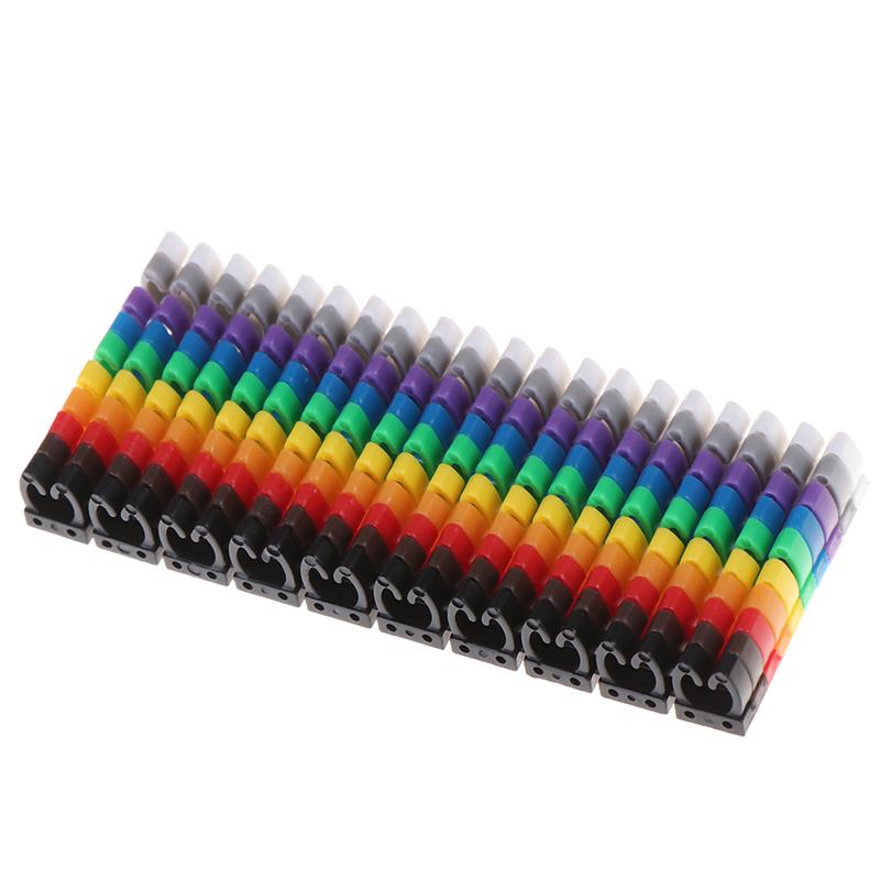 100/150Pcs For 2-3mm Wire 1.5mm², 2.5mm², 4mm², 6mm² Wire Number Box Cable Marker Colourful C-Type Marker Number Tag Label