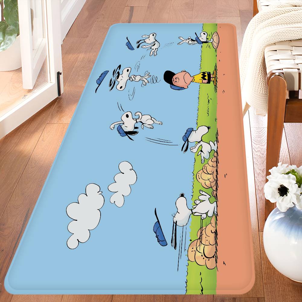 Cartoon S-Snoopy Anime Entrance Door Mat Washable Non-Slip Living Room Sofa Chairs Area Mat Kitchen Welcome Doormat