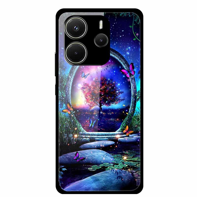 Case For Redmi Note 14 4G Case Note14 Coque Tempered Glass Hard Back Cover For Xiaomi Redmi Note 14 5G Phone Case Soft Bumper