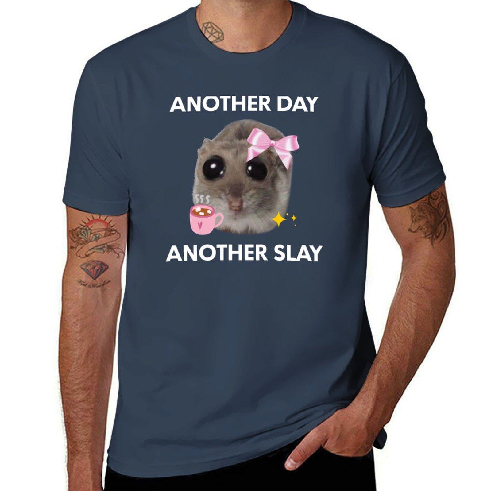 Another Day Another Sly Sad Hamster Meme 2 Tshirt Uv Protection Outdoor Tee Shirt S