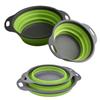 LMETJMA Round Folding Colander BPA Free Fruits Vegetables Washing Drain Basket Kitchen Colander Strainer Dishwasher Safe KC02366