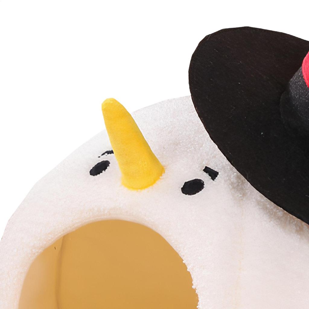 Cat Bed House Cute Warm Enclosed Snowman Pet Furniture With Washable Mat Indoor Cat House For Indoor Winter Travel Car RV