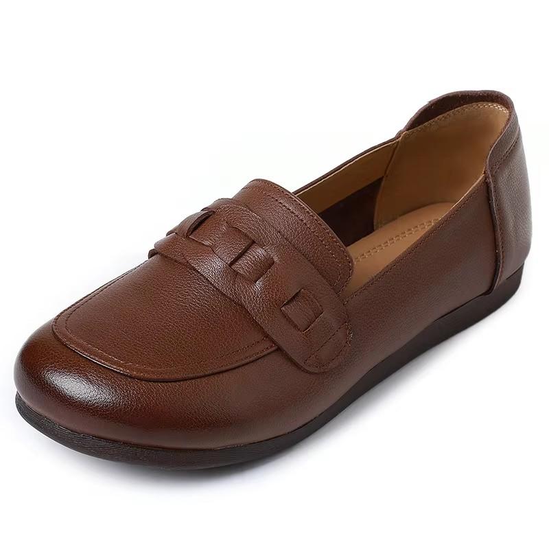 Fashion GKTINOO 100% Genuine Leather Shoes Woman Flat Shoes 2024 Large Size Autumn Shoes Comfortable Soft Sole Non-slip Flats Shoes