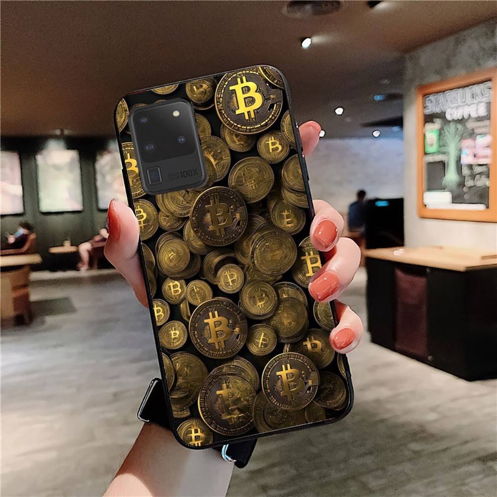 

Luxury Bitcoin B Plating Phone Case For Samsung S 24 Fe 25 Ultra Plus 20 Lite 21 30 22 23 24 22 Ultra 5G Fundas Samsung S22 Plus 5G