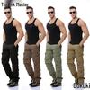 Men's Washed Cargo Pants with Multi Pockets - Casual, Plus Size, Long Fit