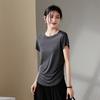 Slimming and slimming round neck short sleeved t-shirt for women in summer 2026, fashionable and versatile casual solid color top