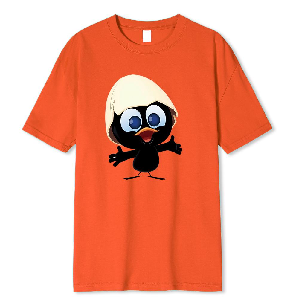 Sunlight T Shirt Men Calimero Cartoon Pattern Men T Shirt Painted Funny Tshirt Men T Shirt