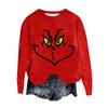 Women's Fashion Round Neck Pullover Top Long Sleeve Tee Christmas Printed Sweatshirt