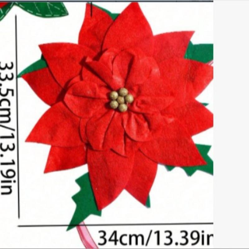 

Украшение для рождественской елки, Рождественская фланелевая пуансеттия искусственный цветок, Рождественское украшение головка цветка свадебное праздничное украшение