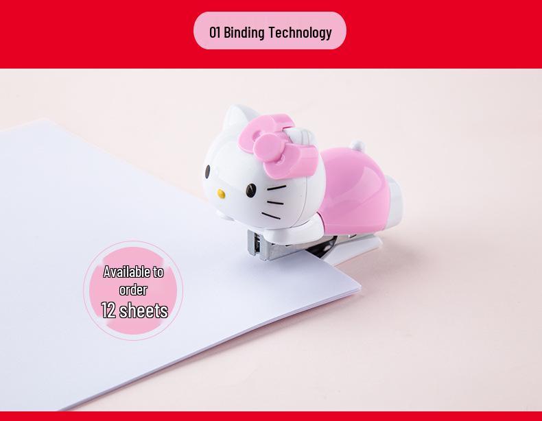 KT86216 Cute Cartoon Mini Stapler Set for Students - No. 10 Paper Binder