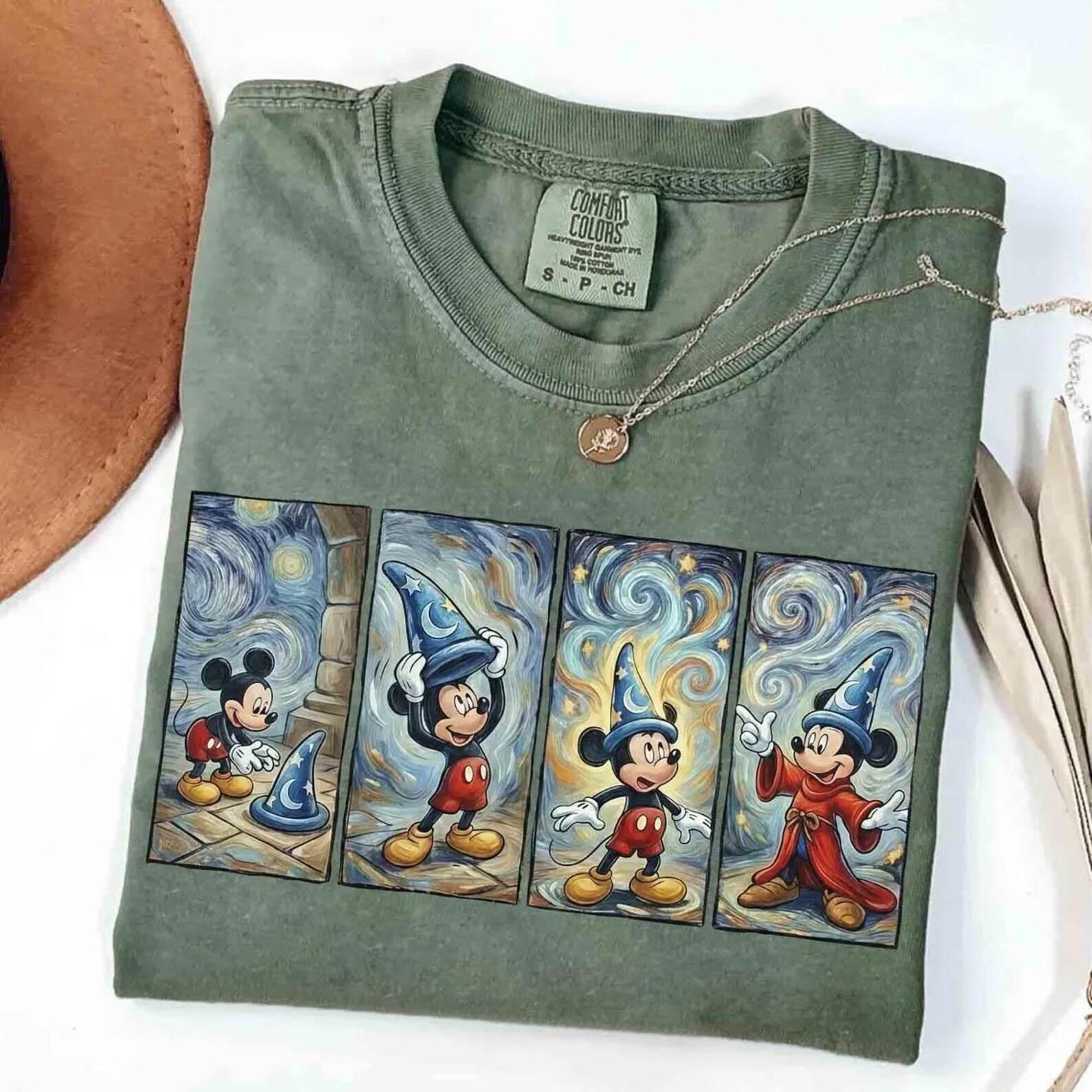 Comfort Colors® Walt Disney Fantasia Mickey Mouse Retro Shirt, Mickey Sorcerer T-Shirt, Fantasia Mickey Tee, Birthday Family Matching Trip 2XL