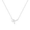 Elegant Shiny Zircon Star Cross Pendant Necklace Sweet Cute Girls Round Crystal Clavicle Chain Women Y2K Jewelry
