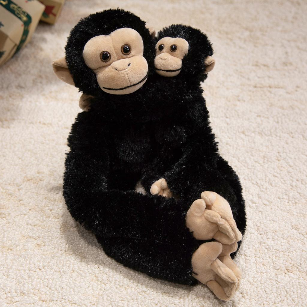 Mother and son chimpanzee doll plush toy little monkey sloth doll girl company soothing doll