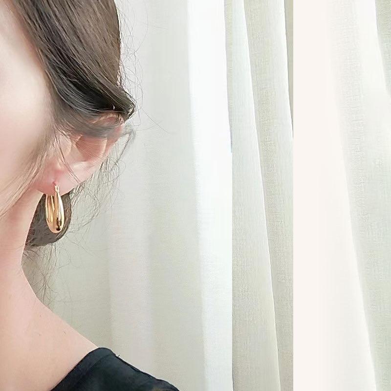 BF CLUB 925 Sterling Silver  Earrings For Women Trendy Simple Gold Earring Jewelry Prevent Allergy Party Accessories Gift