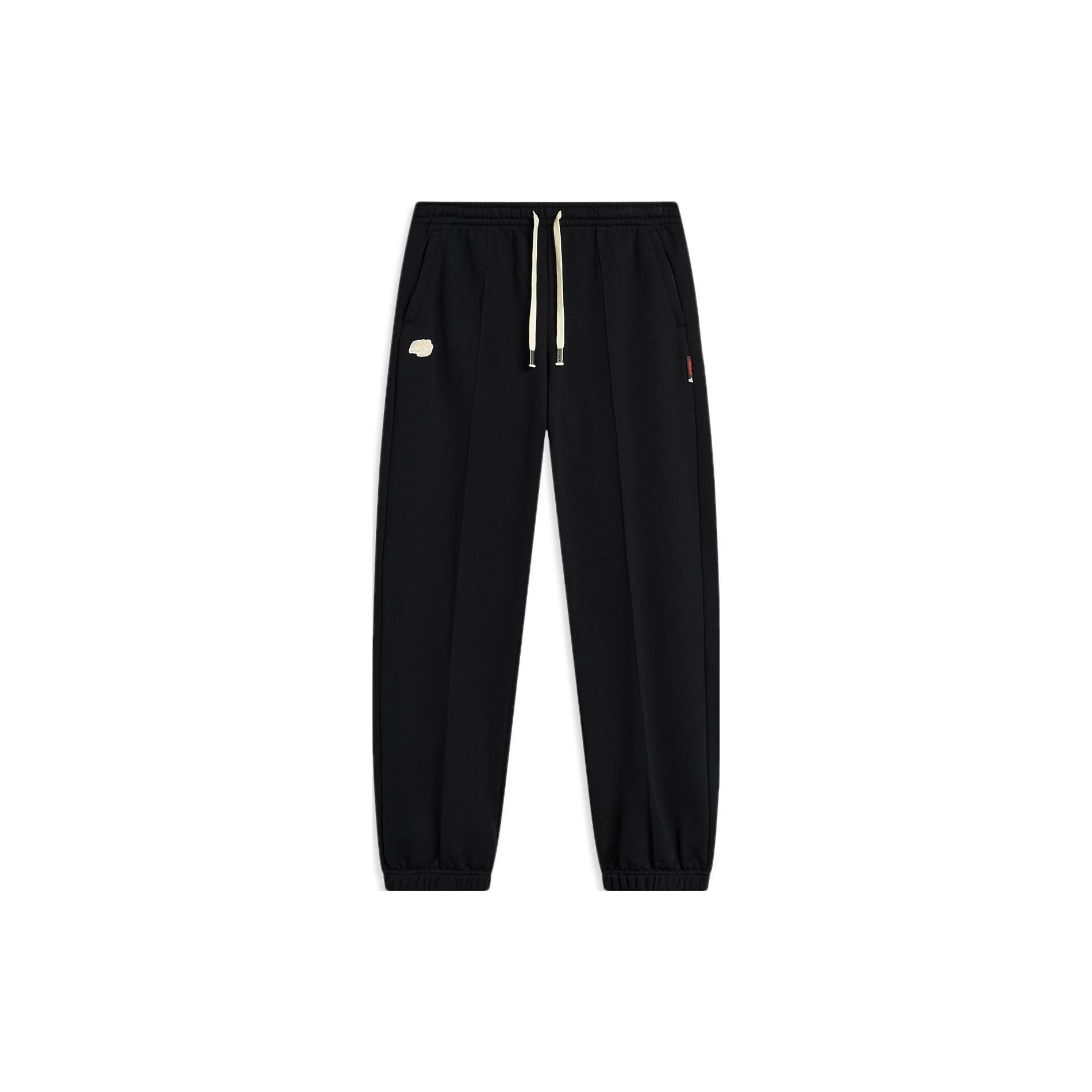 Li-Ning Men s BADFIVE Basketball Embroidered Fleece Lined Sweatpants Black AKLT843-4 L