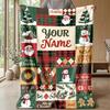 Weihnachts-Bettdecke mit individuellem Namen, Flanell, warm, gemütlich, Überwurf, Heimdekoration, Weihnachtsgeschenk