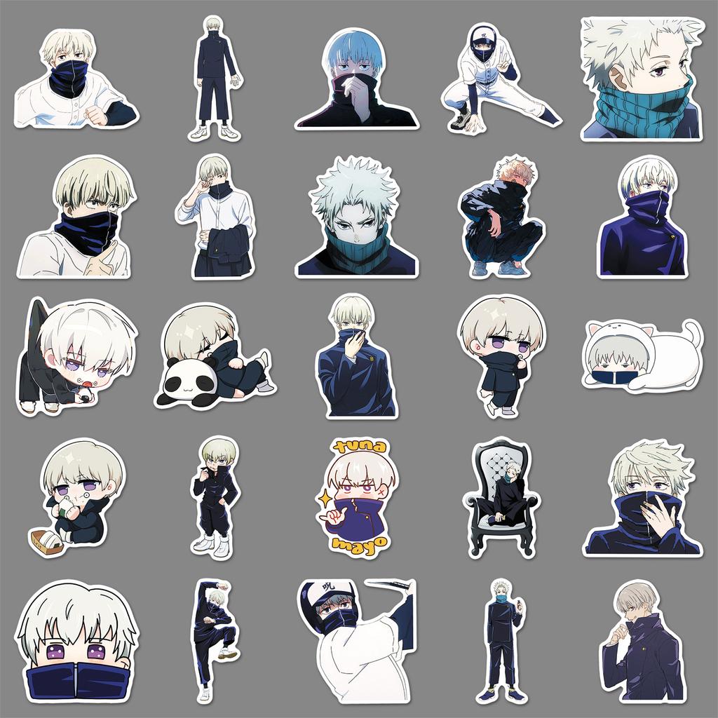 50 Dog Rolling Ghost Stickers Personalized Cartoon Japanese Manga Magic Return To War Decoration Mobile Phone Case Suitcase Stickers