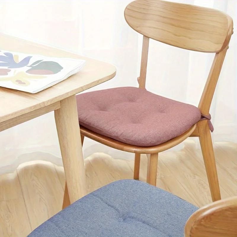 Universal Dining Chair Cushion Thickened Keep Warm Cotton Linen Seat Pad Horseshoe Shape Breathable All Season Home Use Cushion