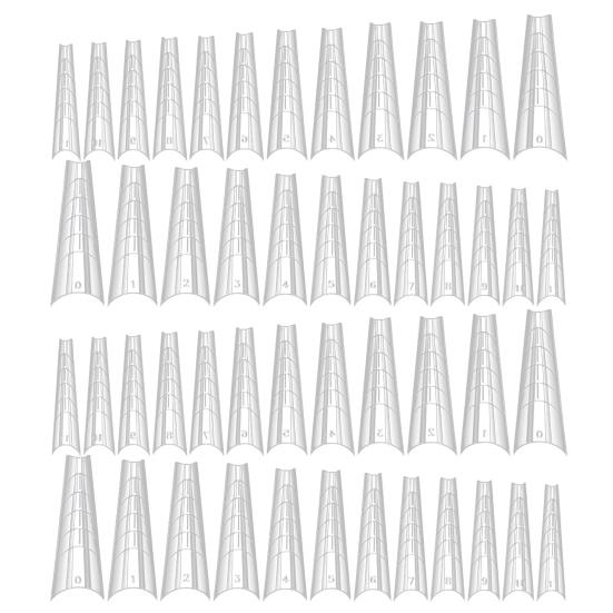 120Pcs/Set Graduated Artificial Nail Tips Extend Nails Transparent Extending Transparent Quick Building Nail Mold Tips