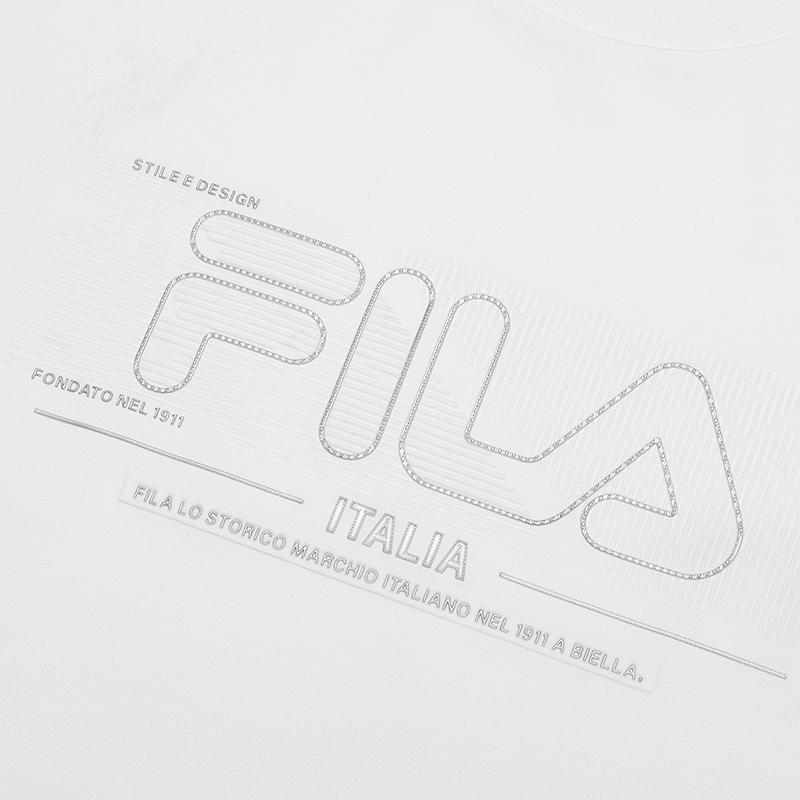 Fila White Series Simple Comfortable Versatile Knitted Short Sleeve T-Shirt Men Tops F11M523101F-WT