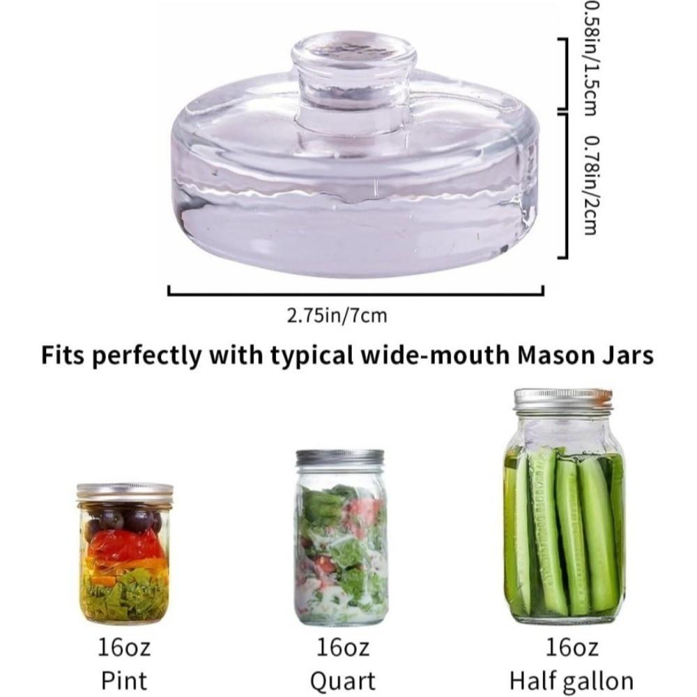 Clear Heavy Fermenting Weights Fermented Wide Mouth Mason Jar Lid Durable Glass Weights  Household
