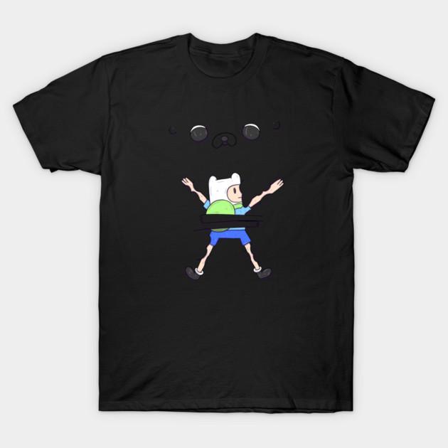 Asian Size Men Black Print T-shirt Adventure Time - Bro Hug No-Cut Heat Transfer Print Cotton Tshirt