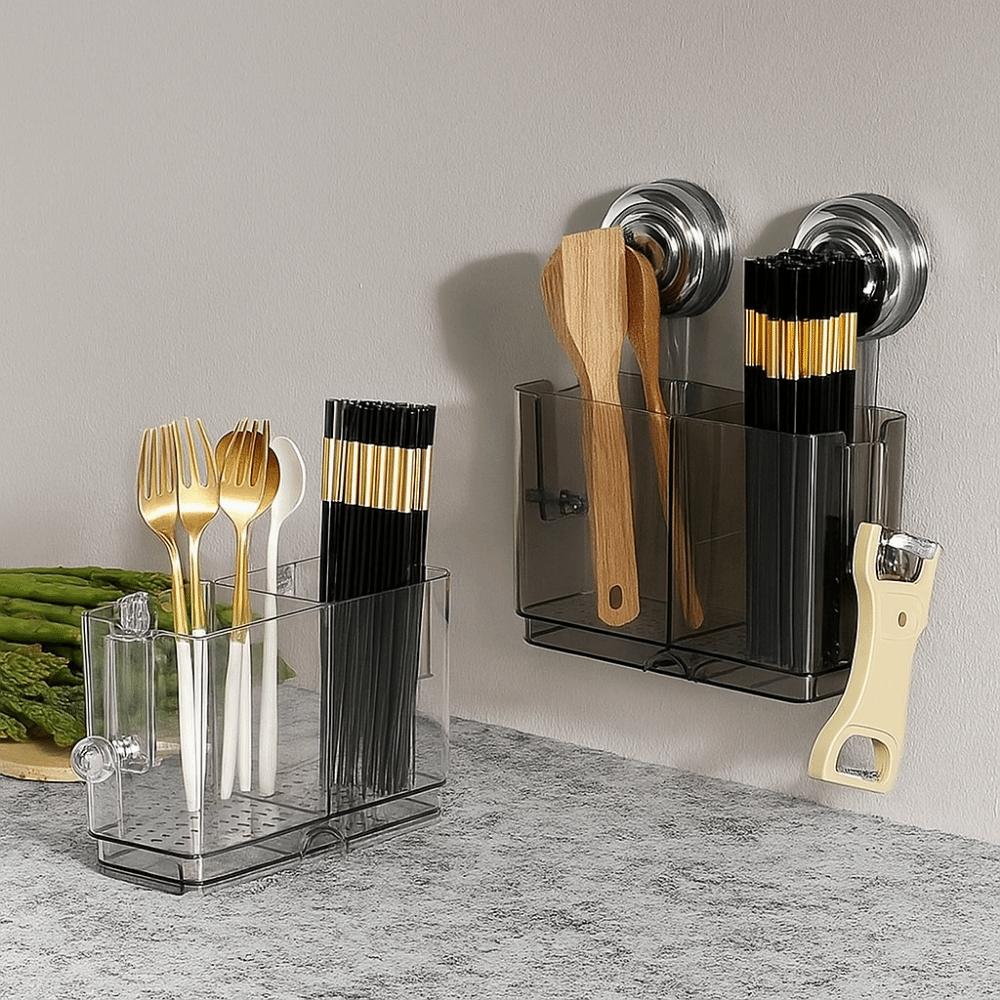 Nástěnný držák na hůlky s přísavkou Plastový držák na hůlky pro domácnost