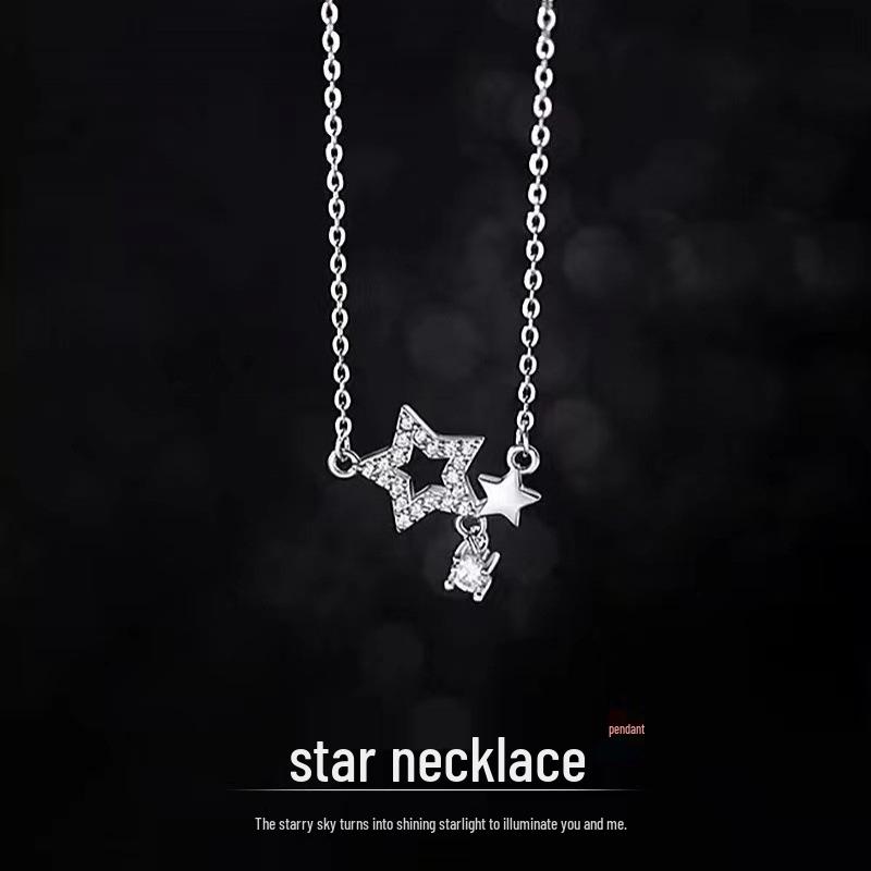 Elegant Five-Pointed Star Necklace for Women: Niche Design, Hollow Pendant, Simple Clavicle Chain, Versatile Accessory