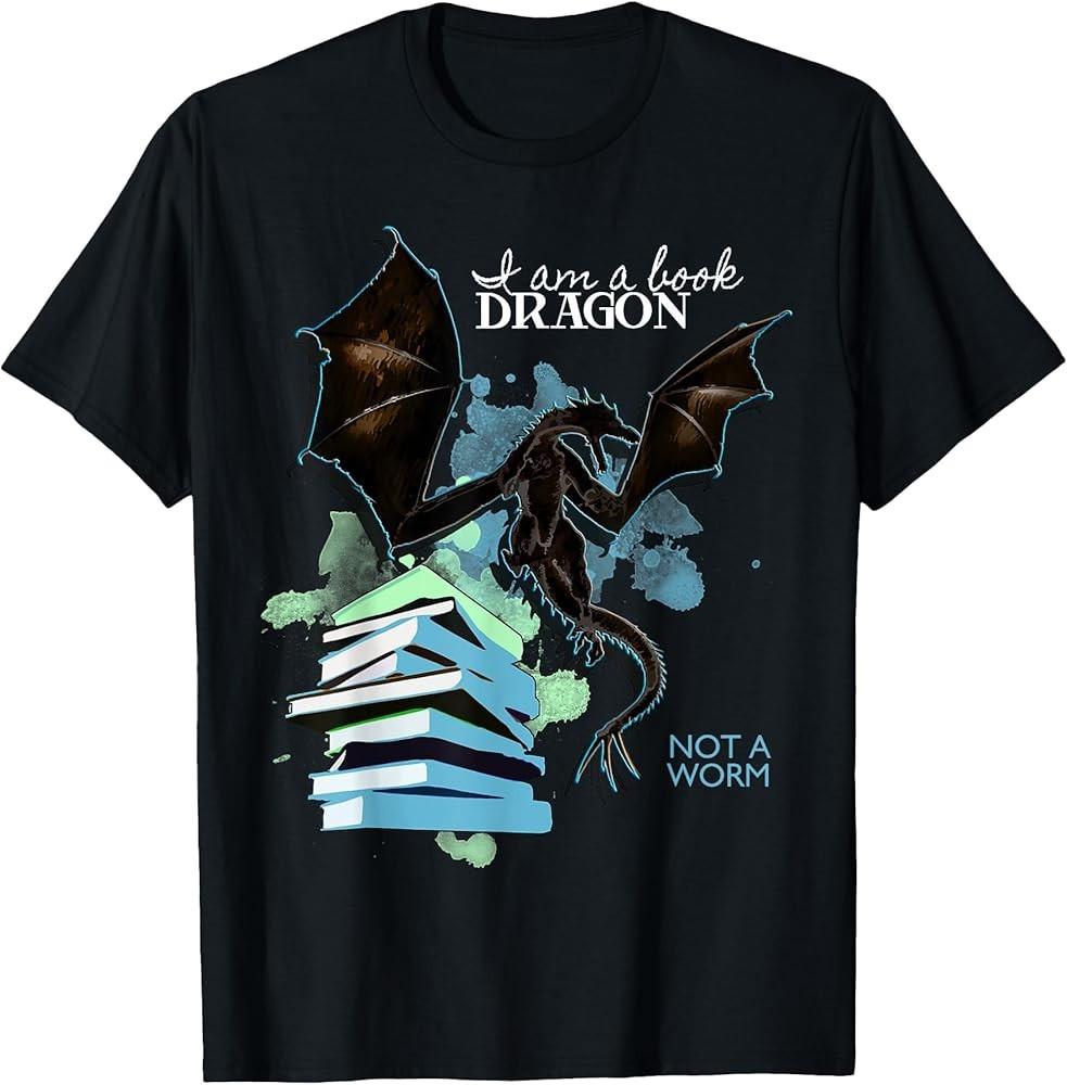 I Am A Book Dragon Not A Worm Funny Reading Lover Gift T-Shirt Unisex T-Shirt L