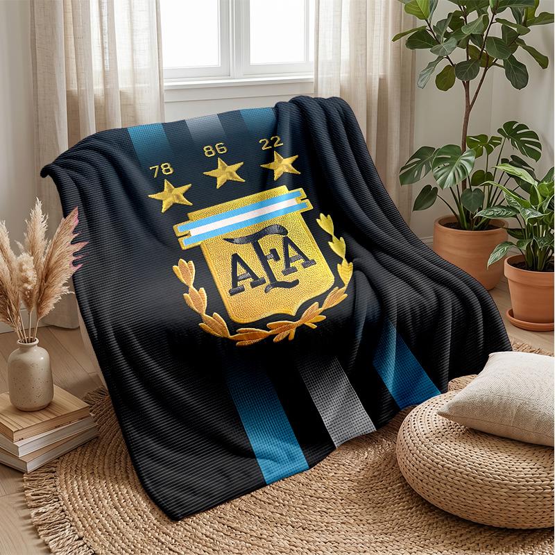 Coperta Tematica Squadra Nazionale di Calcio Argentina Morbida Coperta in Pile di Flanella Calda Leggera Coperta Plaid per Casa Divano Letto