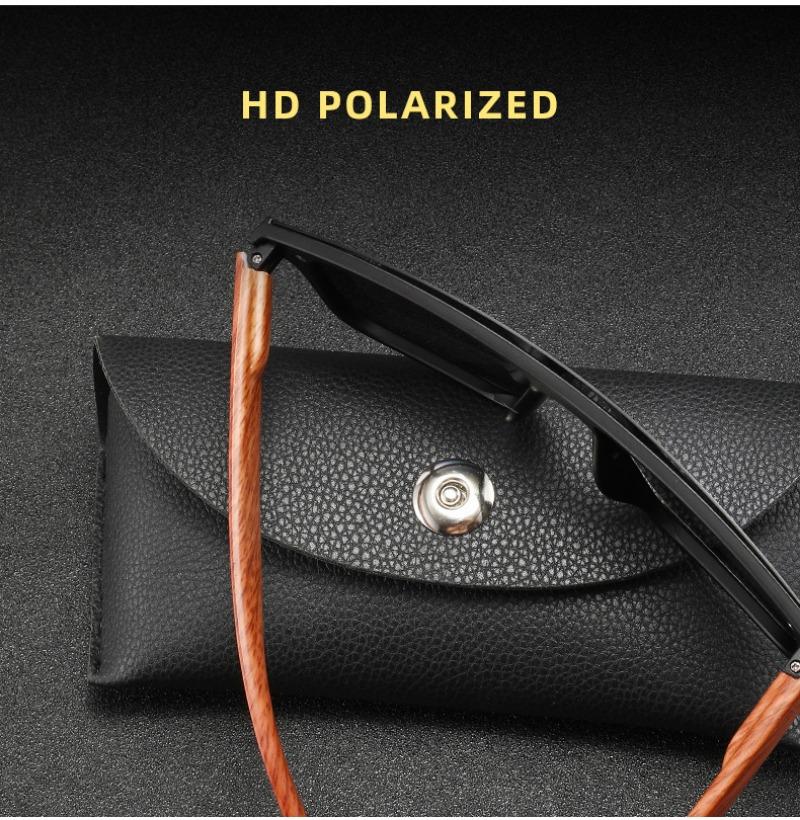 New Men's Outdoor Sports Polarized Sunglasses Men Driving Sunshade Eyeglasses Trendy Bamboo and Wood Spring Feet Eyewear UV400